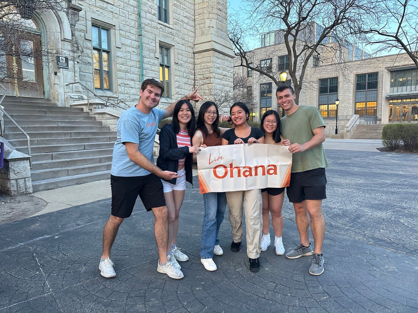 Ohana team on campus steps