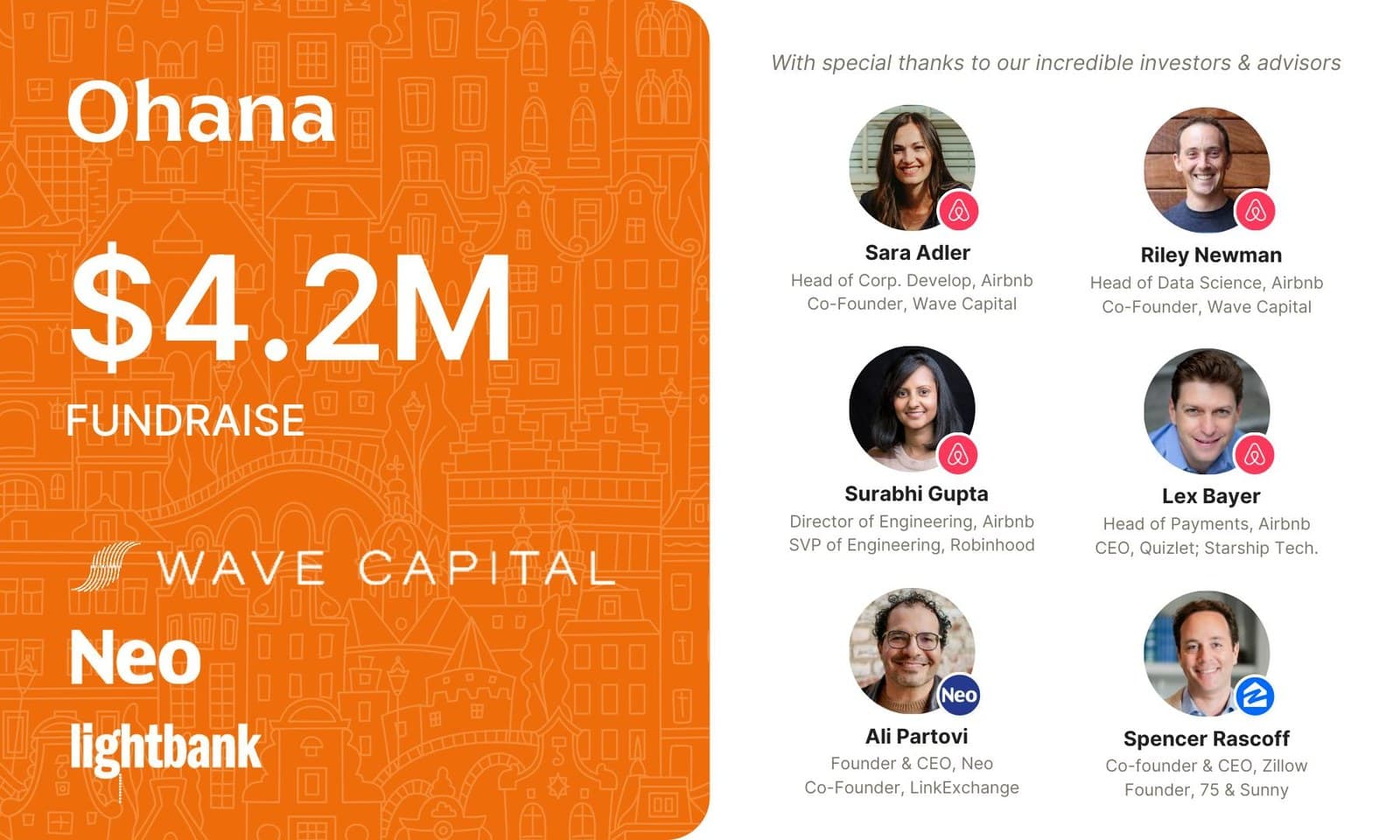 Ohana raises $4.2M — with special thanks to our incredible investors & advisors
